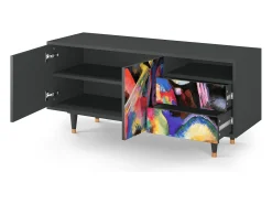 Móvel De Tv| Mueble de TV - 125х56х41 cm - T7 - Kandinsky, Antracite Cinza antracite