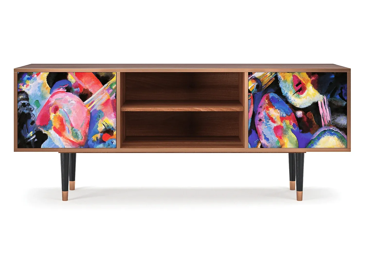 New Mueble de TV - 170х69х48 cm - T2 - Kandinsky, Nogueira Castanho