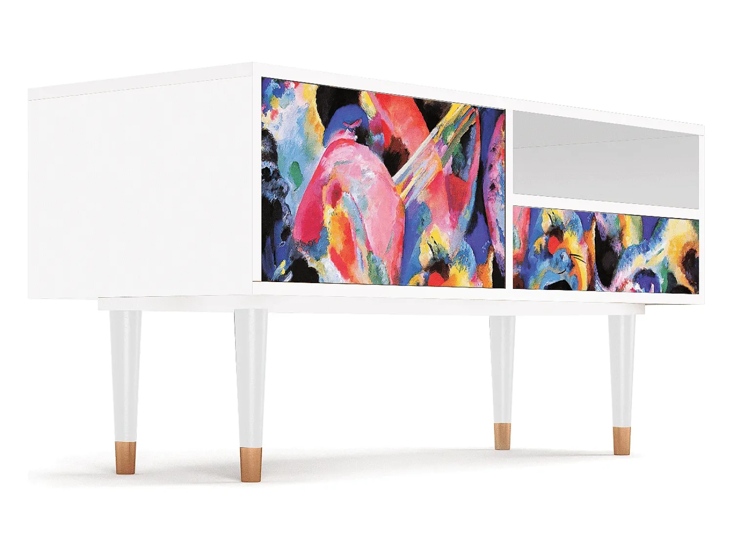 Móvel De Tv* Mueble de TV - 115х59х48 cm - T3 - Kandinsky, Branco Bege