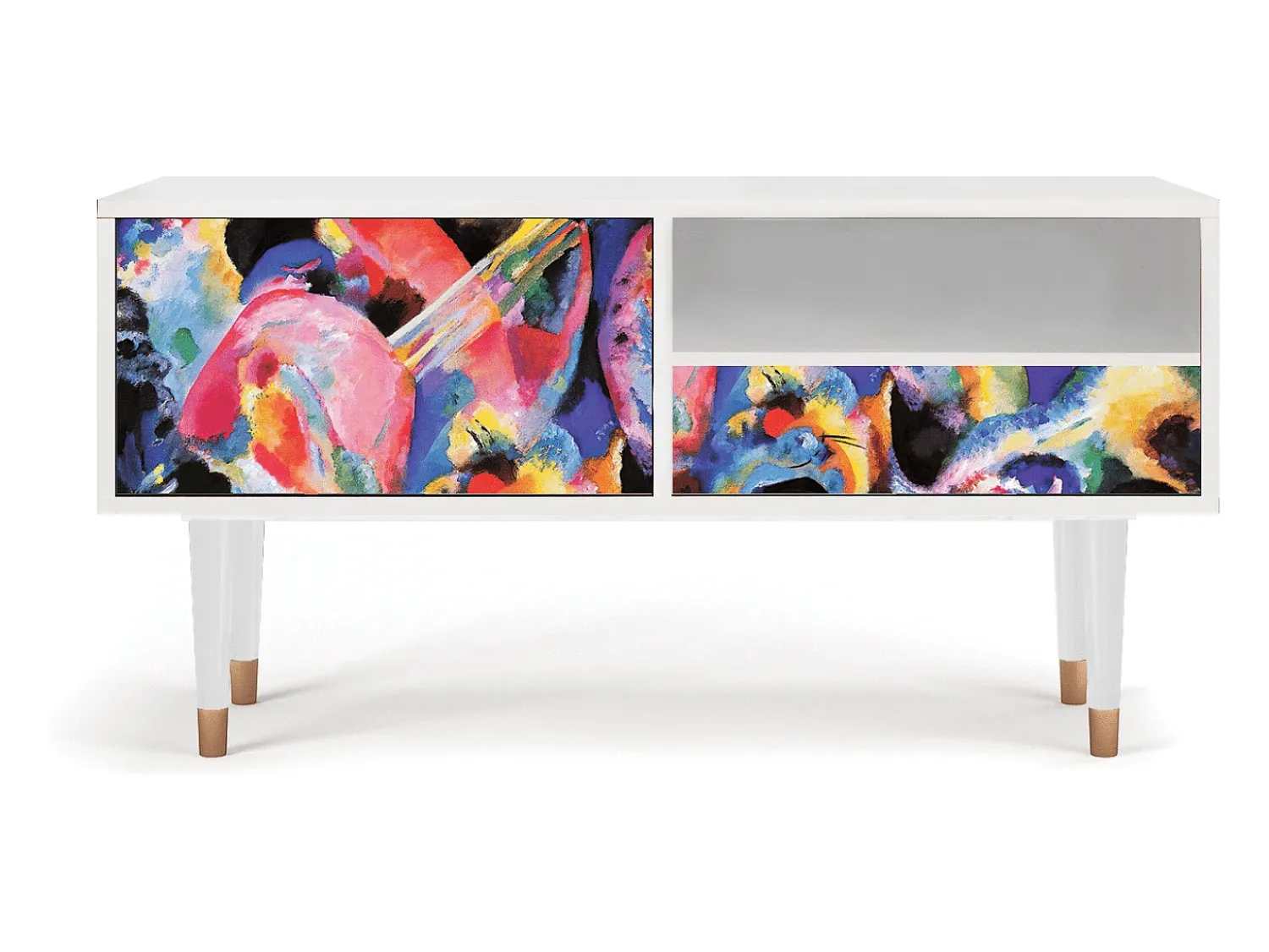Móvel De Tv* Mueble de TV - 115х59х48 cm - T3 - Kandinsky, Branco Bege