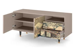 Móvel De Tv| Mueble de TV - 125х56х41 cm - T7 - Katabira River, Latte Bege
