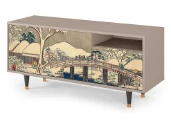 Móvel De Tv| Mueble de TV - 125х56х41 cm - T7 - Katabira River, Latte Bege
