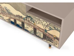 Móvel De Tv| Mueble de TV - 125х56х41 cm - T7 - Katabira River, Latte Bege