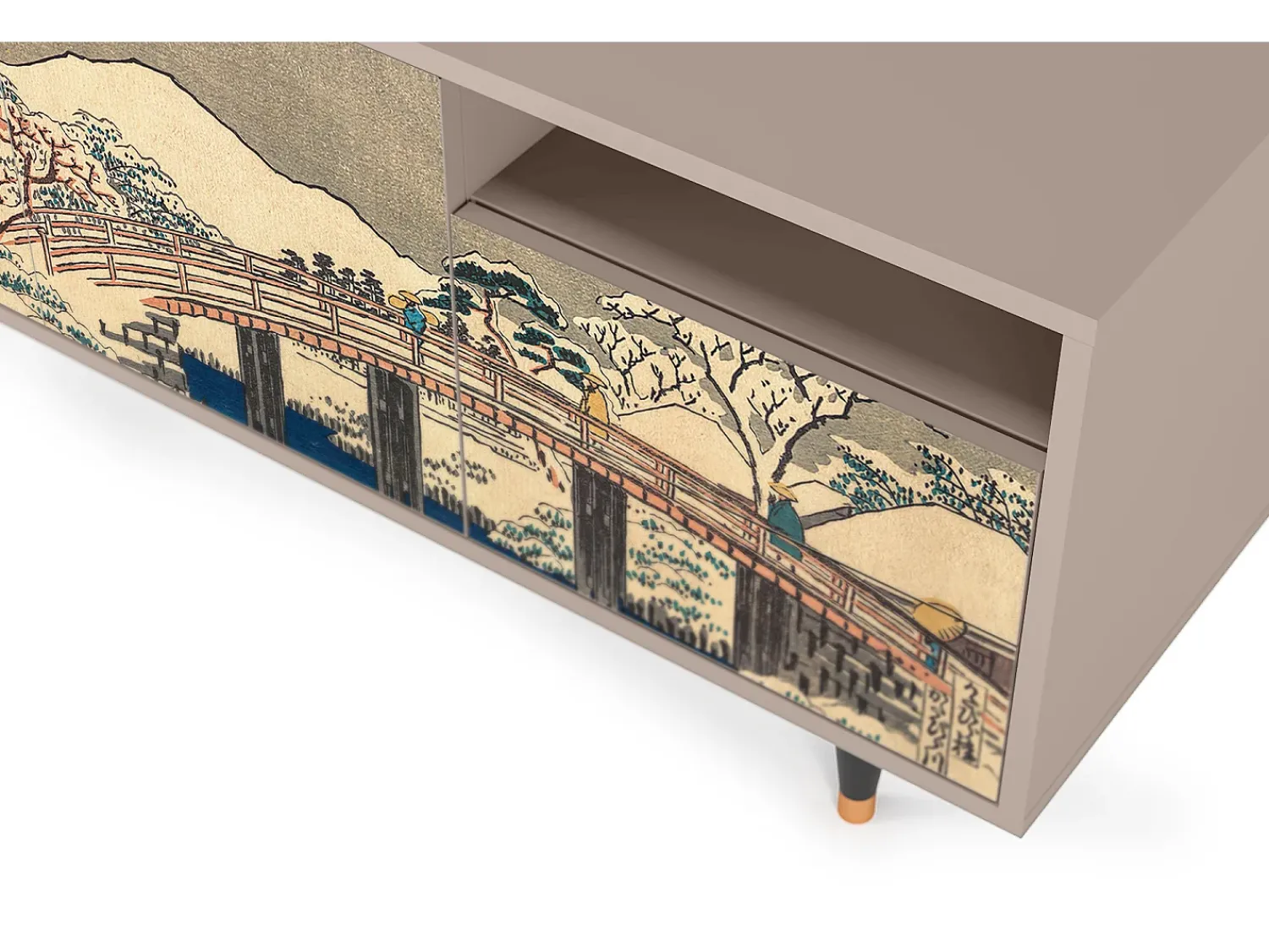 Móvel De Tv| Mueble de TV - 125х56х41 cm - T7 - Katabira River, Latte Bege