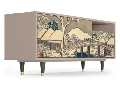 Móvel De Tv| Mueble de TV - 125х56х41 cm - T7 - Katabira River, Latte Bege