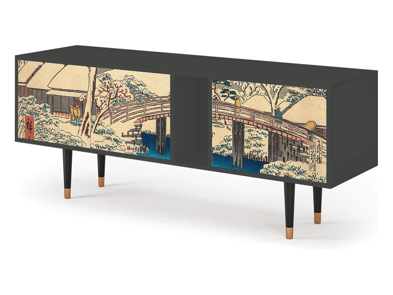 Discount Mueble de TV - 170х69х48 cm - T1 - Katabira River, Antracite Cinza antracite