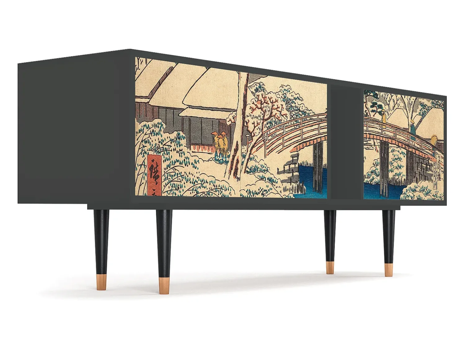 Discount Mueble de TV - 170х69х48 cm - T1 - Katabira River, Antracite Cinza antracite