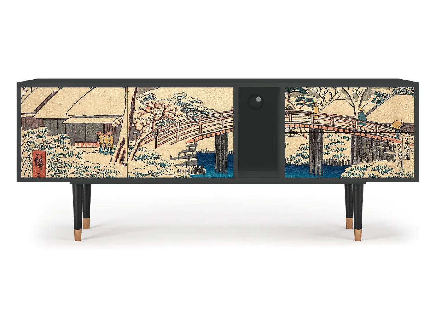 Discount Mueble de TV - 170х69х48 cm - T1 - Katabira River, Antracite Cinza antracite
