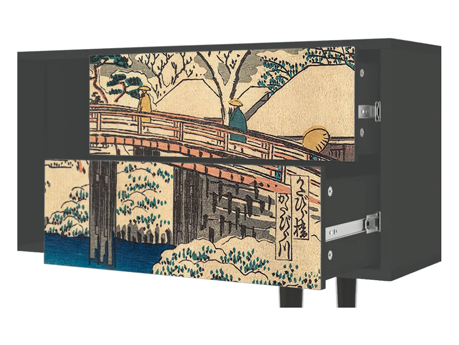Discount Mueble de TV - 170х69х48 cm - T1 - Katabira River, Antracite Cinza antracite