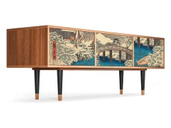 Móvel De Tv| Mueble de TV - 170х59х48 cm - T4 - Katabira River, Nogueira Castanho