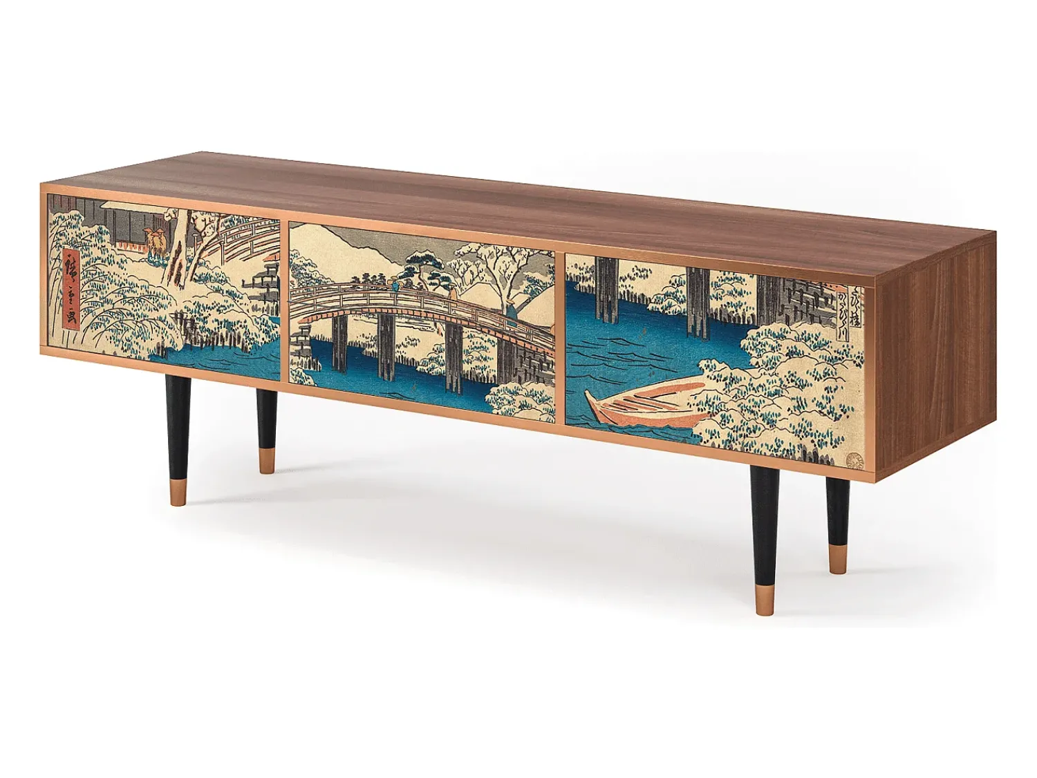 Móvel De Tv| Mueble de TV - 170х59х48 cm - T4 - Katabira River, Nogueira Castanho