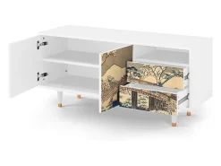 Mueble de TV - 125х56х41 cm - T7 - Katabira River, Branco^ Móvel De Tv