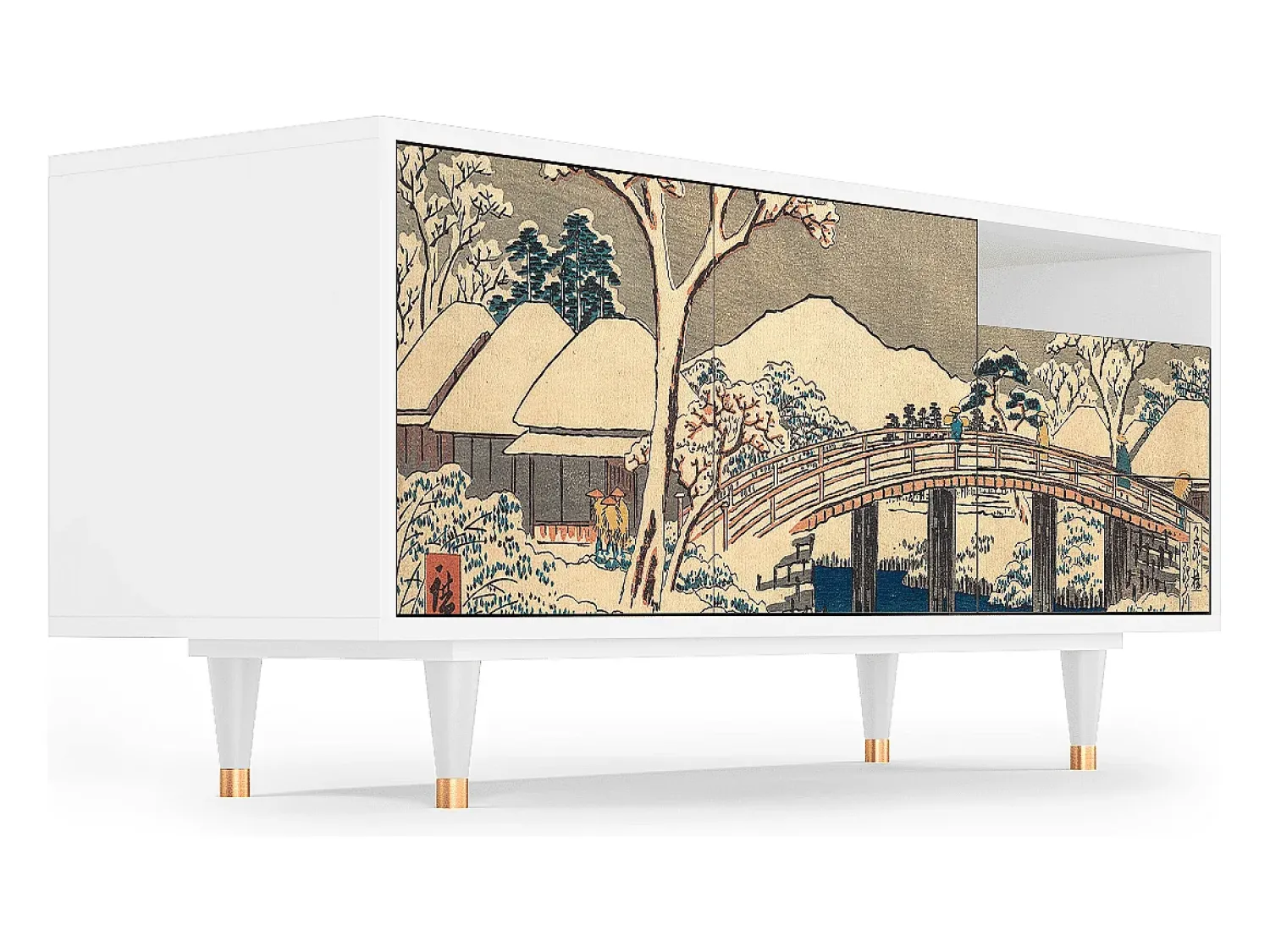 Mueble de TV - 125х56х41 cm - T7 - Katabira River, Branco^ Móvel De Tv