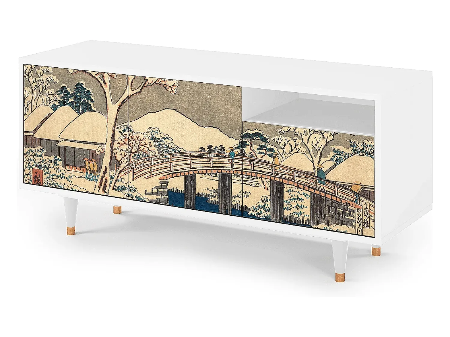 Mueble de TV - 125х56х41 cm - T7 - Katabira River, Branco^ Móvel De Tv