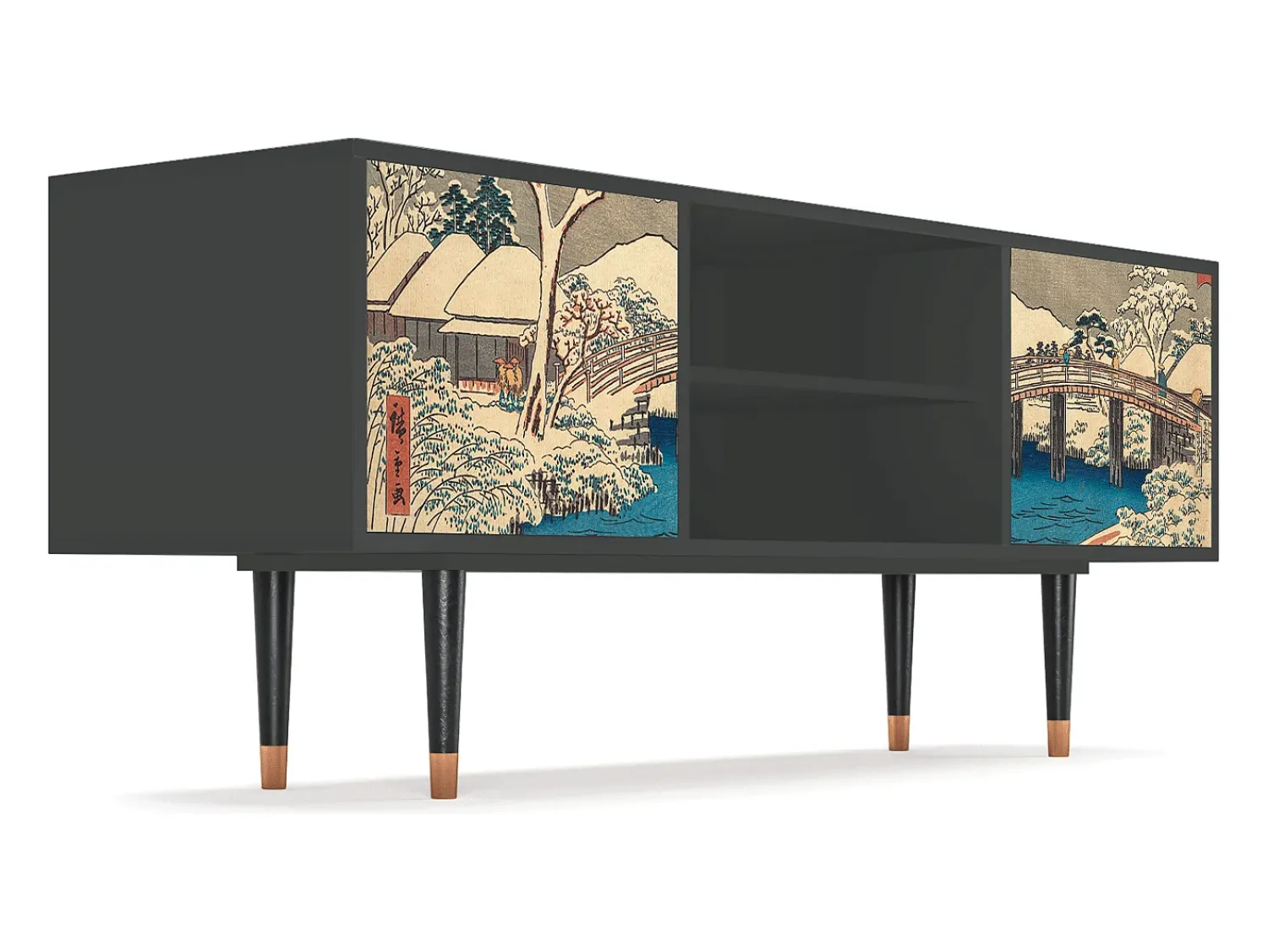 Sale Mueble de TV - 170х69х48 cm - T2 - Katabira River, Antracite Cinza antracite
