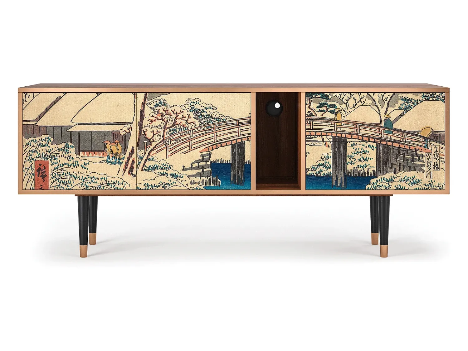 Móvel De Tv* Mueble de TV - 170х69х48 cm - T1 - Katabira River, Nogueira Castanho
