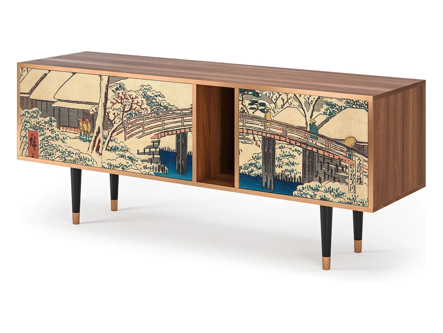 Móvel De Tv* Mueble de TV - 170х69х48 cm - T1 - Katabira River, Nogueira Castanho