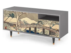 Mueble de TV - 125х56х41 cm - T7 - Katabira River, Cinza^ Móvel De Tv