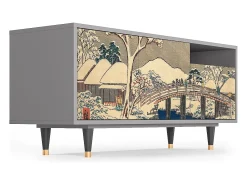 Mueble de TV - 125х56х41 cm - T7 - Katabira River, Cinza^ Móvel De Tv