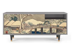 Mueble de TV - 125х56х41 cm - T7 - Katabira River, Cinza^ Móvel De Tv