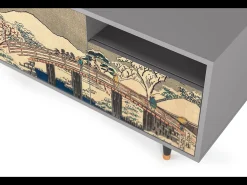 Mueble de TV - 125х56х41 cm - T7 - Katabira River, Cinza^ Móvel De Tv