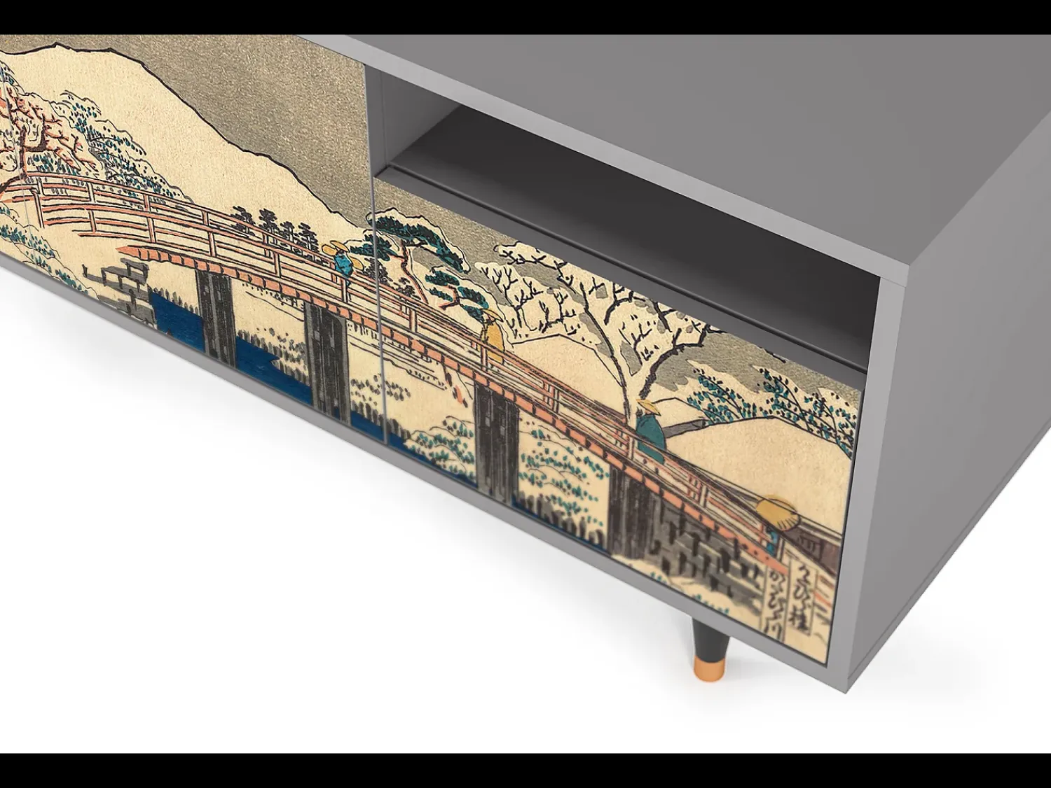 Mueble de TV - 125х56х41 cm - T7 - Katabira River, Cinza^ Móvel De Tv