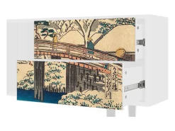 Móvel De Tv| Mueble de TV - 170х69х48 cm - T1 - Katabira River, Branco Bege