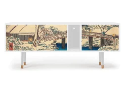 Móvel De Tv| Mueble de TV - 170х69х48 cm - T1 - Katabira River, Branco Bege
