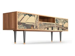 Móvel De Tv* Mueble de TV - 170х59х41 cm - T6 - Katabira River, Nogueira Castanho