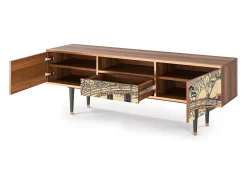 Móvel De Tv* Mueble de TV - 170х59х41 cm - T6 - Katabira River, Nogueira Castanho