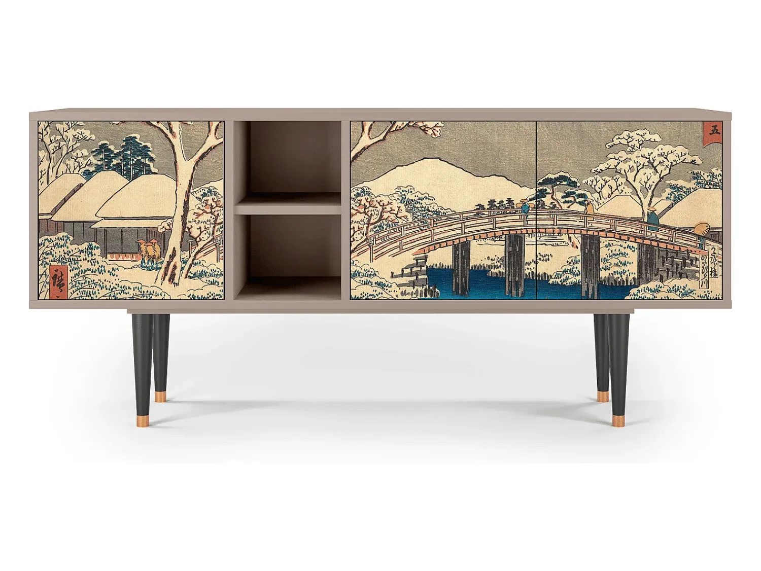 Outlet Mueble de TV - 150х69х41 cm - T5 - Katabira River, Areia Bege