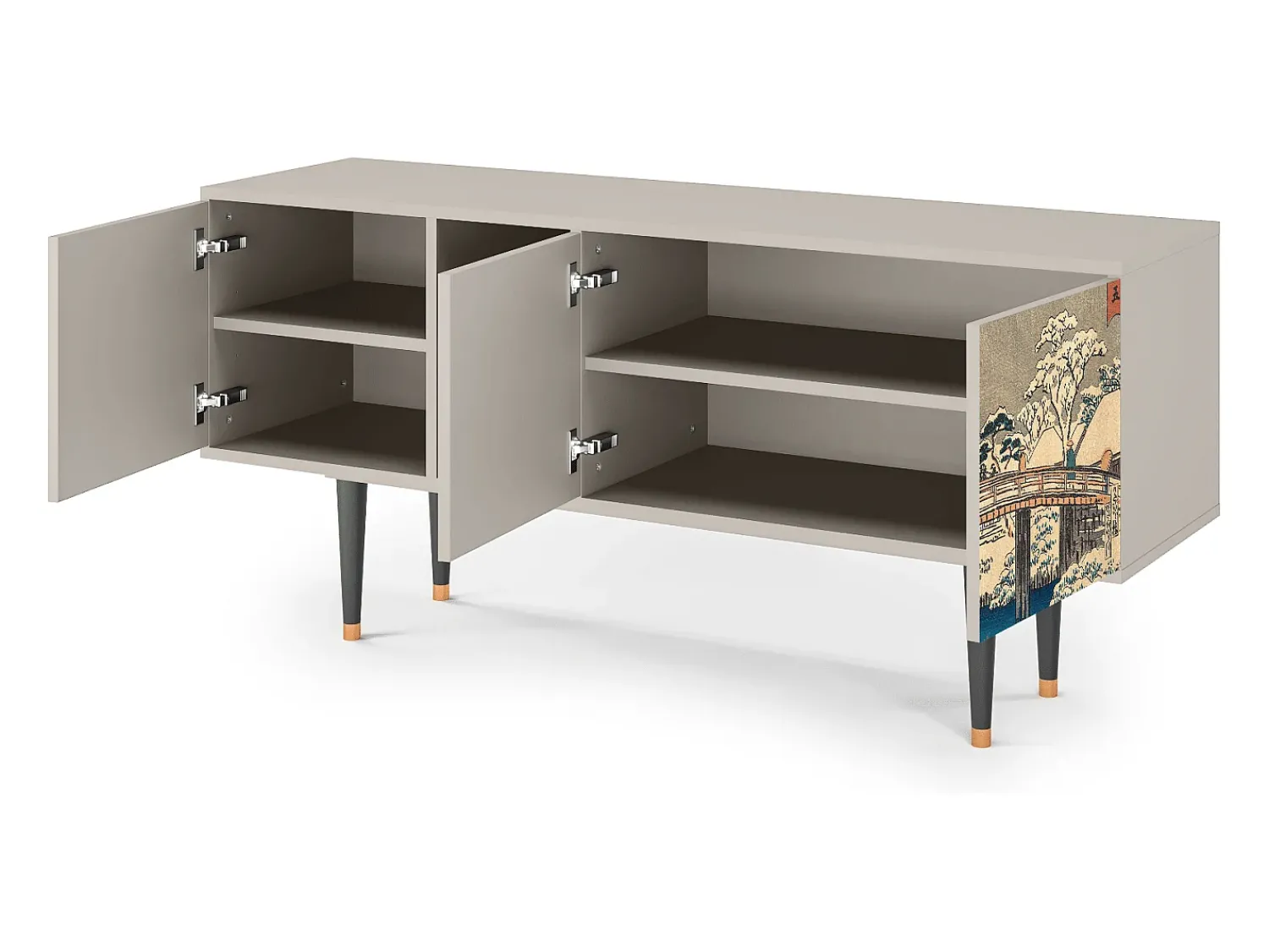 Outlet Mueble de TV - 150х69х41 cm - T5 - Katabira River, Areia Bege