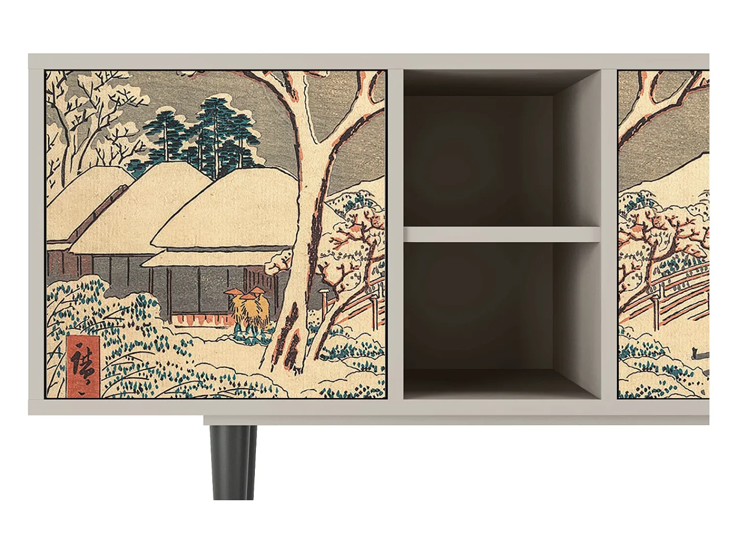 Outlet Mueble de TV - 150х69х41 cm - T5 - Katabira River, Areia Bege
