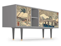 Mueble de TV - 150х69х41 cm - T5 - Katabira River, Cinza^ Móvel De Tv