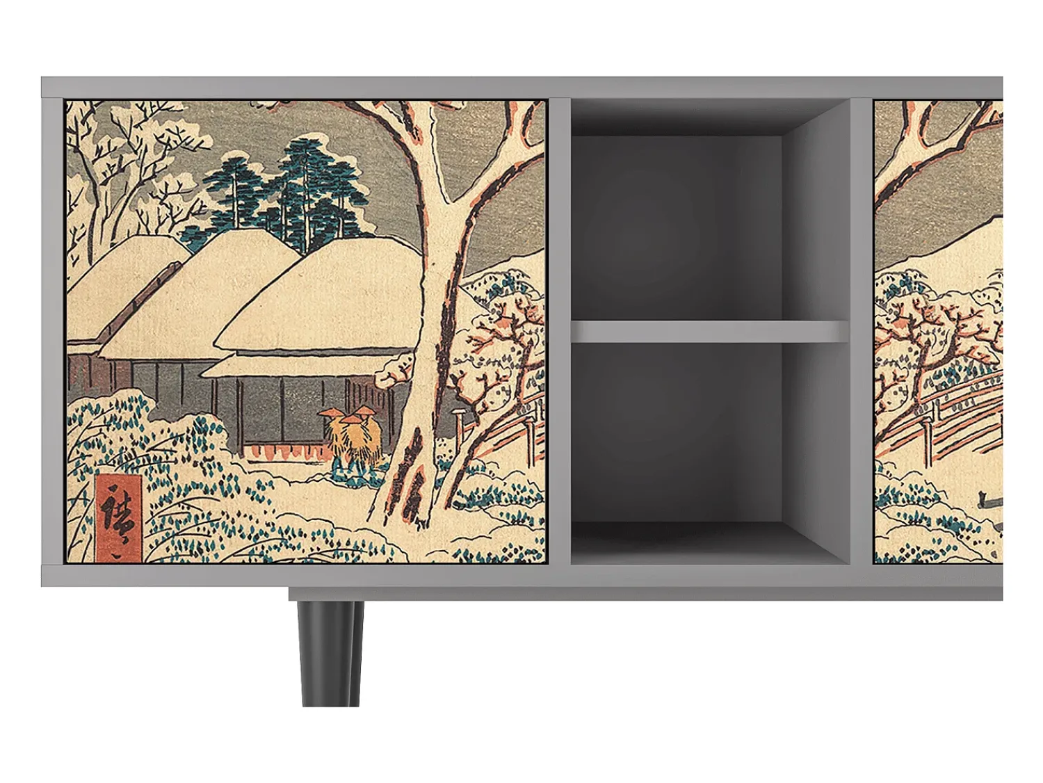 Mueble de TV - 150х69х41 cm - T5 - Katabira River, Cinza^ Móvel De Tv