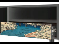 Móvel De Tv* Mueble de TV - 115х59х48 cm - T3 - Katabira River, Antracite Cinza antracite