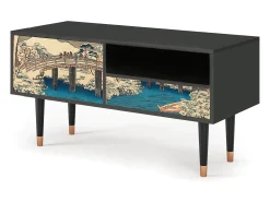 Móvel De Tv* Mueble de TV - 115х59х48 cm - T3 - Katabira River, Antracite Cinza antracite
