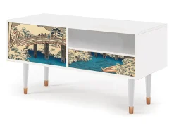 Clearance Mueble de TV - 115х59х48 cm - T3 - Katabira River, Branco Bege