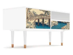 Clearance Mueble de TV - 115х59х48 cm - T3 - Katabira River, Branco Bege