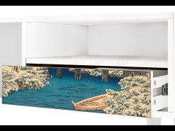 Clearance Mueble de TV - 115х59х48 cm - T3 - Katabira River, Branco Bege