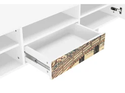 Móvel De Tv| Mueble de TV - 170х59х41 cm - T6 - Katabira River, Branco Bege