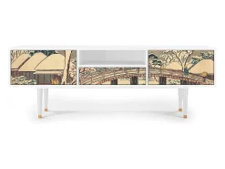 Móvel De Tv| Mueble de TV - 170х59х41 cm - T6 - Katabira River, Branco Bege