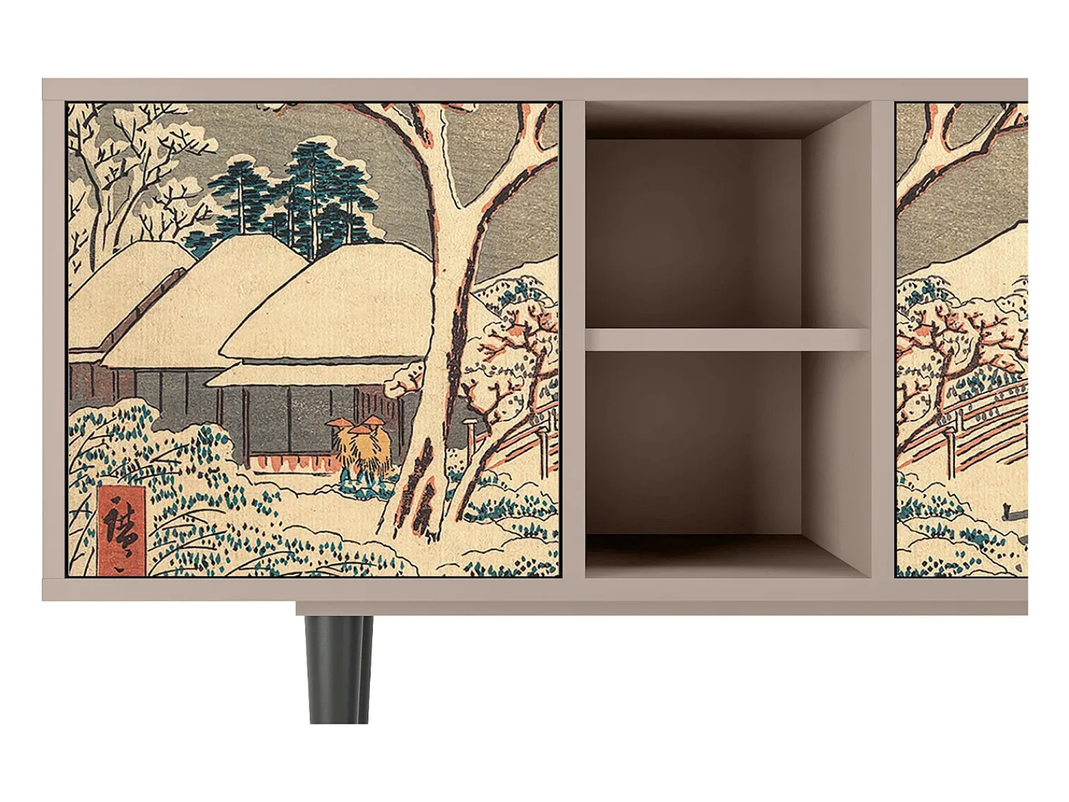 Hot Mueble de TV - 150х69х41 cm - T5 - Katabira River, Latte Bege