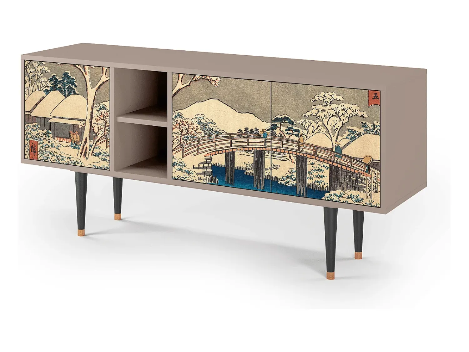 Hot Mueble de TV - 150х69х41 cm - T5 - Katabira River, Latte Bege