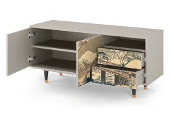 Móvel De Tv* Mueble de TV - 125х56х41 cm - T7 - Katabira River, Areia Bege