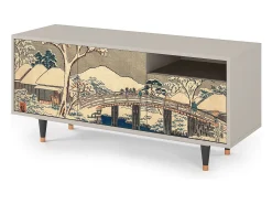 Móvel De Tv* Mueble de TV - 125х56х41 cm - T7 - Katabira River, Areia Bege