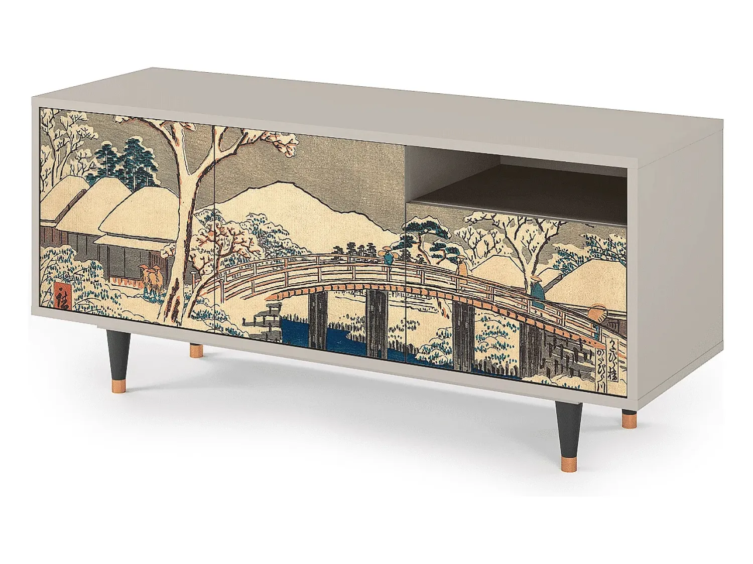 Móvel De Tv* Mueble de TV - 125х56х41 cm - T7 - Katabira River, Areia Bege