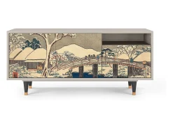 Móvel De Tv* Mueble de TV - 125х56х41 cm - T7 - Katabira River, Areia Bege