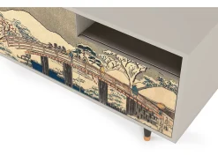Móvel De Tv* Mueble de TV - 125х56х41 cm - T7 - Katabira River, Areia Bege