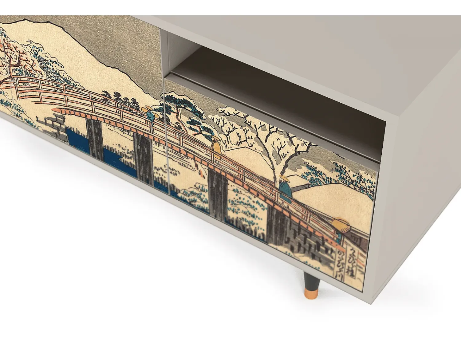Móvel De Tv* Mueble de TV - 125х56х41 cm - T7 - Katabira River, Areia Bege